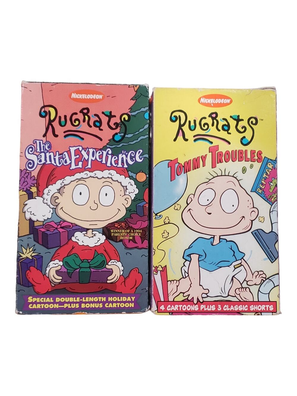 Nickelodeon Rugrats The Santa Experience & Tommy Troubles VHS VCR Cartoon Movie